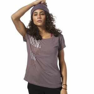 Reebok GS Rhythm+Flow Easy T Shirt Damen - Lila - DE 460-ONL